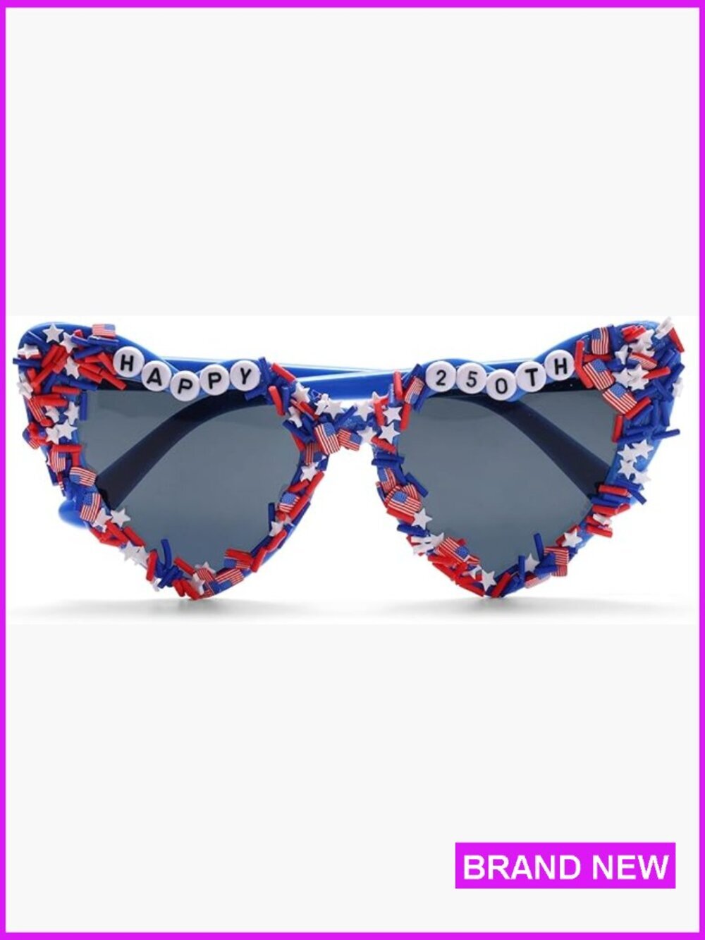 Heart-Shaped Flag Sunglasses Unisex Patriotic 4th of July Party Fun
